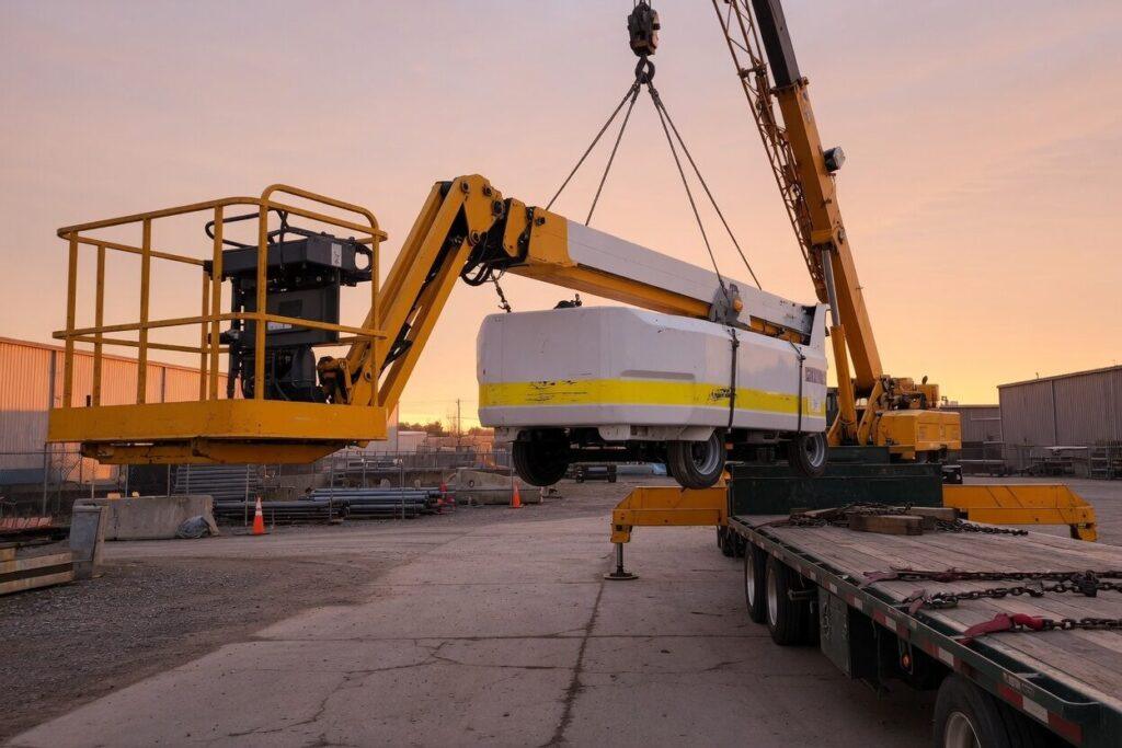 Lieferung und Abholung der gemieteten Maschine – HAB Engineering GmbH